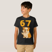 English Bulldog Dog Funny 67 Meme Six Seven Balloo Tシャツ (正面フル)