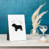 English Bulldog Dog � Halloween Moon Silhouette Ov フォトプラーク (側面)