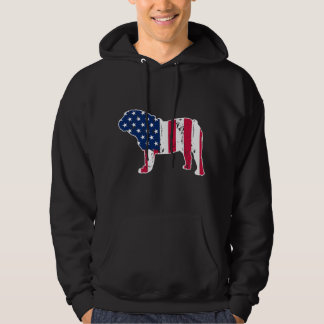 English Bulldog Dog Lovers American Flag 4th of Ju パーカ