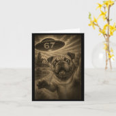 English Bulldog Dog Selfie 67 Meme Six Seven Funny カード (黄色い花)