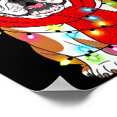 English Bulldog Dog Tree Christmas Lights Xmas Paj ポスター (角)