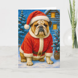 English Bulldog Holiday Card シーズンカード