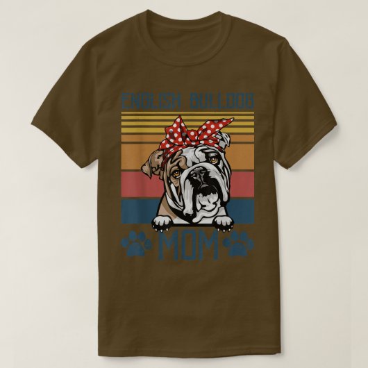 English BullDog MomヴィンテージEnglish BullDog Mama M Tシャツ (デザイン正面)