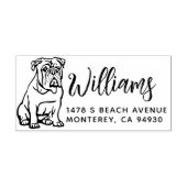 English Bulldog Owner Return Address Dog Owner Rub ラバースタンプ (インプリント)