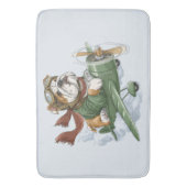 English Bulldog Pilot Airplane バスマット (正面縦)