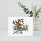 English Bulldog Pilot Airplane ポストカード (スタンド正面)