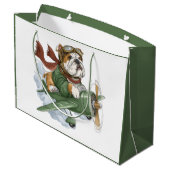 English Bulldog Pilot Airplane ラージペーパーバッグ (裏面アングル)