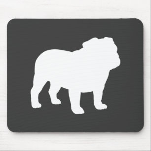English Bulldog Silhouette Cool Dog Lover's マウスパッド