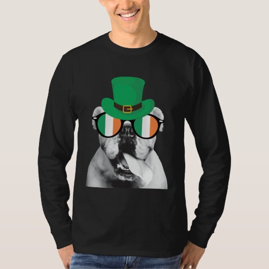 English Bulldog St Patrick s Day  for Bulldog Tシャツ (正面)