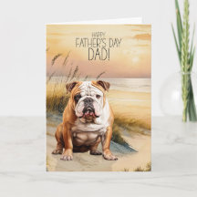English Bulldog Sunset Beach Father's Day