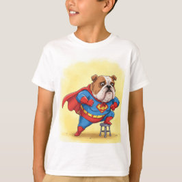 English Bulldog - Superhero, by Natasha Us Tシャツ