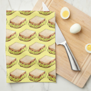 English Chip Shop Butty Sandwich Takeaway UK Food キッチンタオル