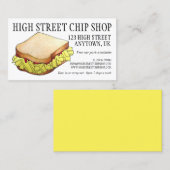 English Chip Shop Butty Sandwich Takeaway UK Food 名刺 (正面/裏面)