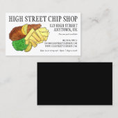 English Chip Shop Fish n' Chips Takeaway UK Food 名刺 (正面/裏面)