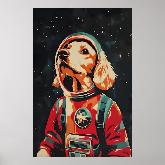 English Cocker Spaniel Astronaut Poster, English ポスター (正面)