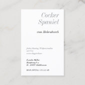 English Cocker Spaniel black white 名刺 (裏面)