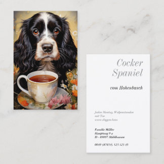 English Cocker Spaniel black white 名刺