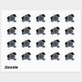 english cocker spaniel blue roan peeking cartoon ラウンドシール (シート)