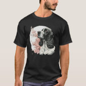 English Cocker Spaniel Cherry Blossom Dog Japanese Tシャツ (正面)