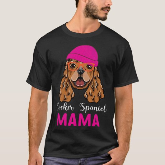 English Cocker Spaniel dog owner mother glasses an Tシャツ (正面)