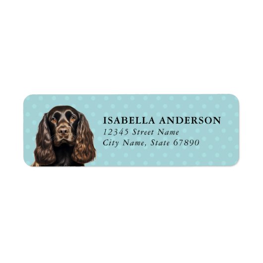 English Cocker Spaniel Dog Return Address Labels ラベル (正面)