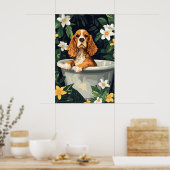 English Cocker Spaniel In Bathtub Poster, Funny ポスター (キッチン)