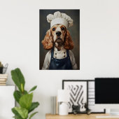 English Cocker Spaniel In Chefs Hat Poster, Pet ポスター (ホームオフィス)