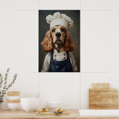 English Cocker Spaniel In Chefs Hat Poster, Pet ポスター (キッチン)