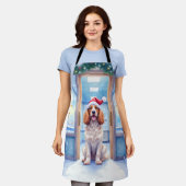 English Cocker Spaniel Nurse Station Santa Hat エプロン (着用した状態)