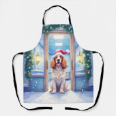 English Cocker Spaniel Nurse Station Santa Hat エプロン (正面)