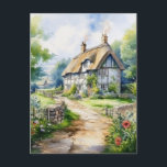 English Cottage ポストカード<br><div class="desc">A Watercolour English cottage with garden</div>