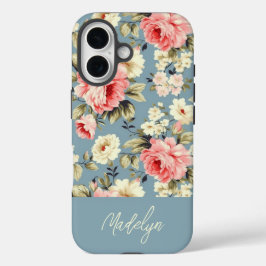 English Cottage Garden Flowers Personalized Tough iPhone 16ケース