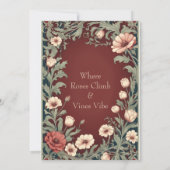 English Cottage William Morris Maroon Housewarming 招待状 (裏面)