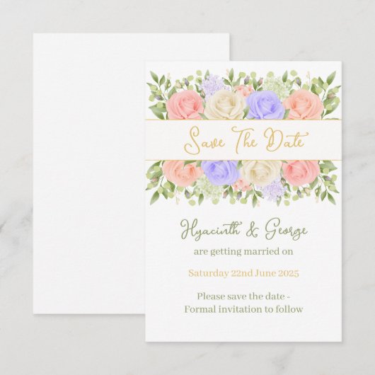 English Country Garden Save The Date (正面/裏面)