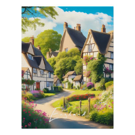 English Countryside Travel Poster ポスター