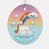 English Cream Golden Retriever Rainbow Memorial セラミックオーナメント (左)