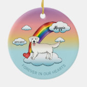 English Cream Golden Retriever Rainbow Memorial セラミックオーナメント (裏面)