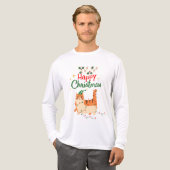 English: Cute Cat Lover 'Happy Christmas トライブレンドＴシャツ (正面全体)