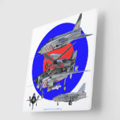 English Electric lightning スクエア壁時計 (傾斜)