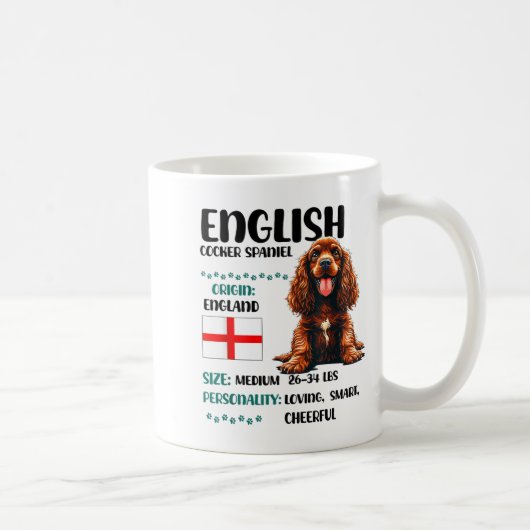 English Er Spaniel Origin Funny Er Spaniel Lover  コーヒーマグカップ (右)
