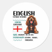 English Er Spaniel Origin Funny Er Spaniel Lover  ラウンドシール (正面)