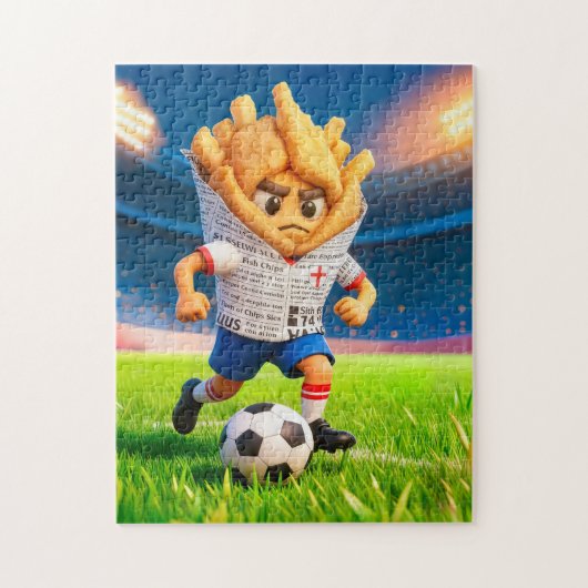 English fish and chips soccer player character ジグソーパズル (縦)