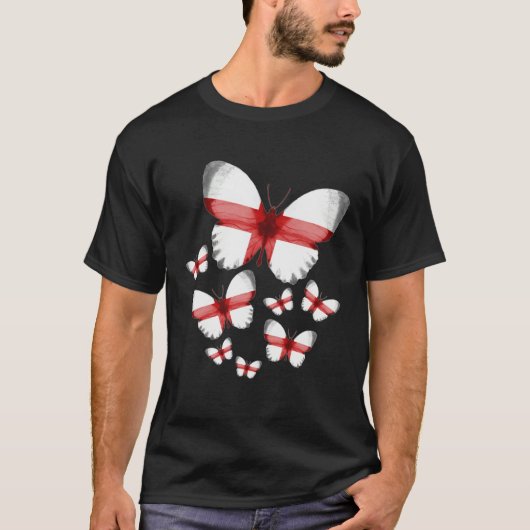 English Flag Butterfly Idea For Women & Flag Of En Tシャツ (正面)
