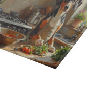 English Foxhound Cooking in Kitchen カッティングボード (角)