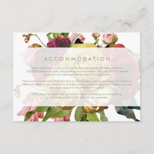 English Gardenヴィンテージバラ結婚のエンクロージャカード エンクロージャーカード (正面)