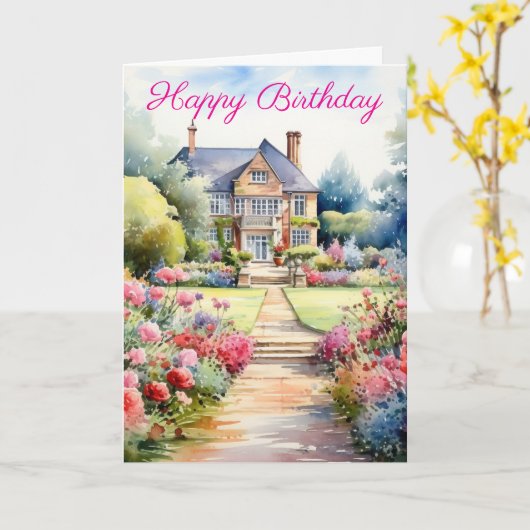 English Garden Landscape カード (黄色い花)