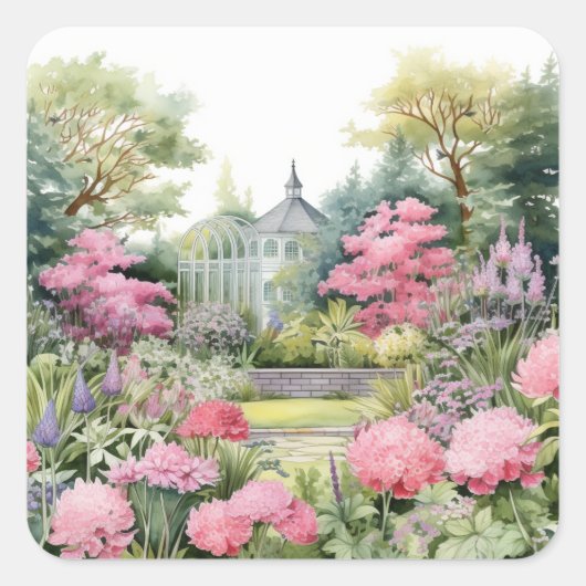 English Garden Landscape スクエアシール (正面)