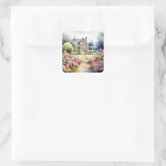 English Garden Landscape スクエアシール (バッグ)