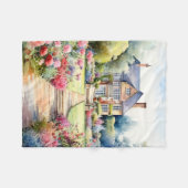 English Garden Landscape フリースブランケット (正面(横))