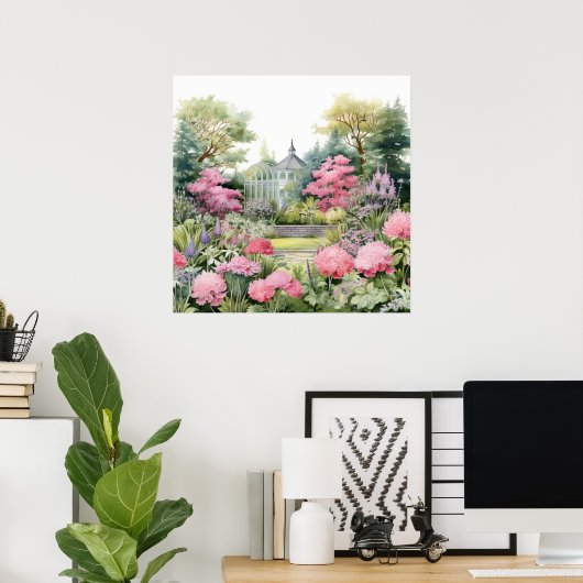 English Garden Landscape ポスター (ホームオフィス)